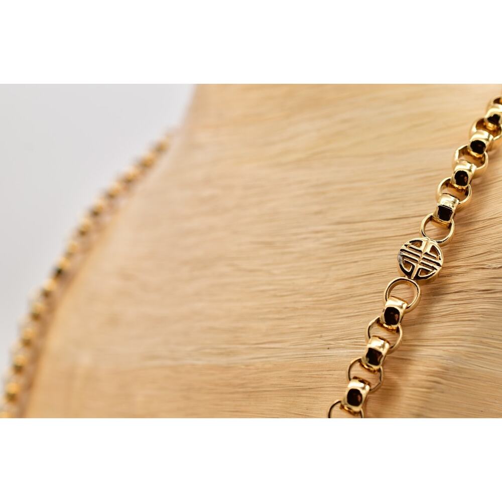 Givenchy Vintage Logo Chain Necklace Pearl Pink Crystal Gold Chunky Signed Bin1 - Picture 11 of 12